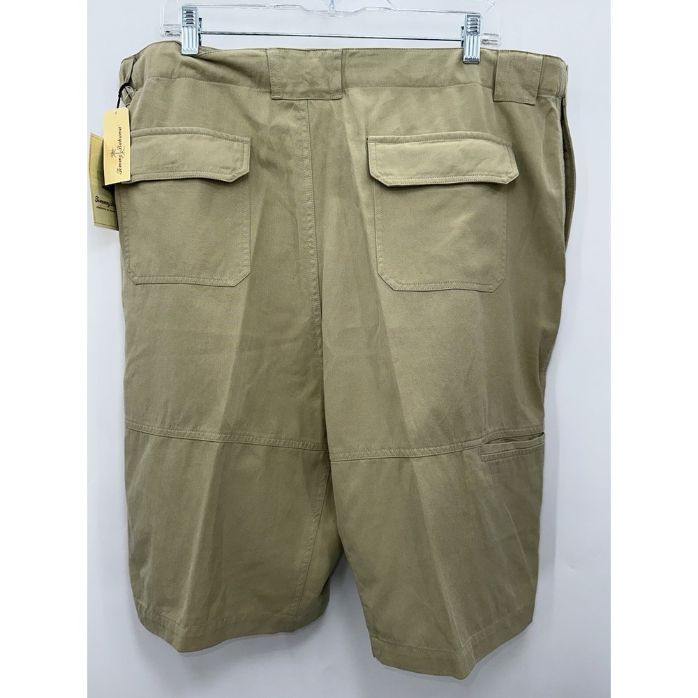 New Tommy Bahama Shorts 42L Long Tall Back Nine Cargo Khaki Chino Cotton Lyocell